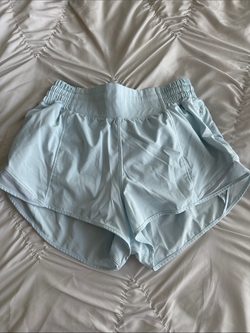lululemon athletica Hotty Hot Pale Blue Athletic Running Shorts 2.5 Inch Inseam